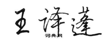 駱恆光王譯蓬行書個性簽名怎么寫