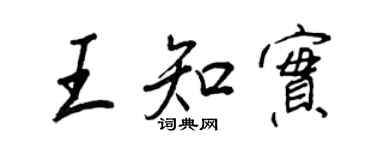 王正良王知實行書個性簽名怎么寫