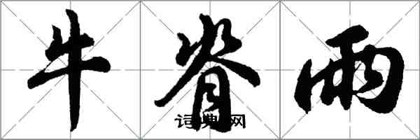 胡問遂牛脊雨行書怎么寫