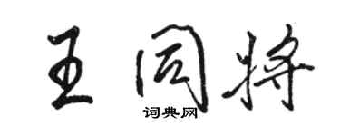 駱恆光王同將行書個性簽名怎么寫