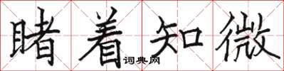 駱恆光睹著知微楷書怎么寫