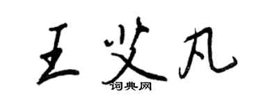 王正良王艾凡行書個性簽名怎么寫