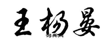 胡問遂王楊晏行書個性簽名怎么寫