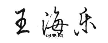 駱恆光王海樂行書個性簽名怎么寫