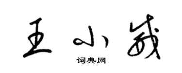 梁錦英王小威草書個性簽名怎么寫