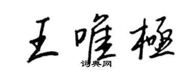 王正良王唯極行書個性簽名怎么寫