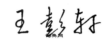 駱恆光王彭軒草書個性簽名怎么寫