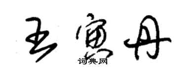 朱錫榮王寅丹草書個性簽名怎么寫