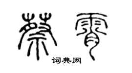 陳聲遠蔡霄篆書個性簽名怎么寫