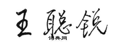 駱恆光王聰銳行書個性簽名怎么寫