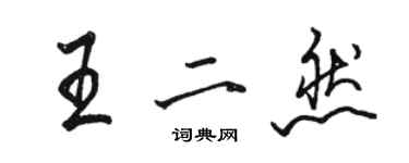 駱恆光王二然行書個性簽名怎么寫