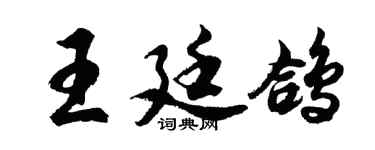 胡問遂王廷鴿行書個性簽名怎么寫