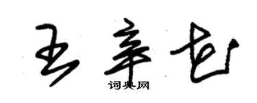 朱錫榮王辛花草書個性簽名怎么寫