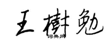 王正良王樹勉行書個性簽名怎么寫