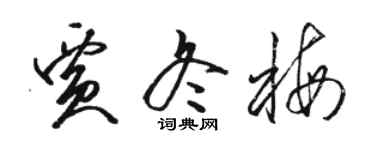 駱恆光賈冬梅草書個性簽名怎么寫