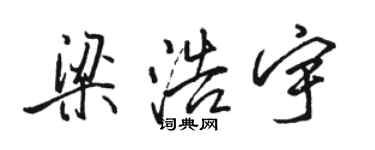 駱恆光梁浩宇行書個性簽名怎么寫