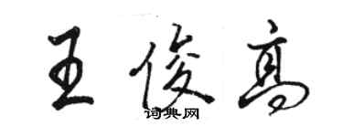 駱恆光王俊高行書個性簽名怎么寫