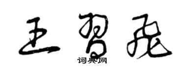 曾慶福王習飛草書個性簽名怎么寫