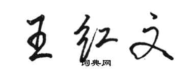 駱恆光王紅文行書個性簽名怎么寫