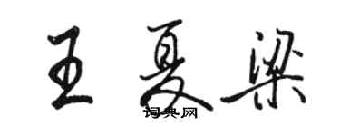 駱恆光王夏梁行書個性簽名怎么寫