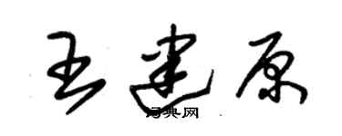 朱錫榮王建原草書個性簽名怎么寫