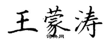 丁謙王蒙濤楷書個性簽名怎么寫