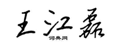 王正良王江磊行書個性簽名怎么寫