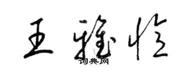 梁錦英王雅憶草書個性簽名怎么寫