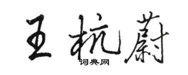 駱恆光王杭蔚行書個性簽名怎么寫