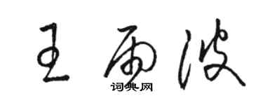 駱恆光王雨波草書個性簽名怎么寫