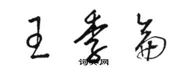 駱恆光王季侖草書個性簽名怎么寫