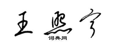 梁錦英王照寧草書個性簽名怎么寫