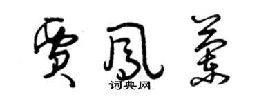 曾慶福賈鳳蘭草書個性簽名怎么寫