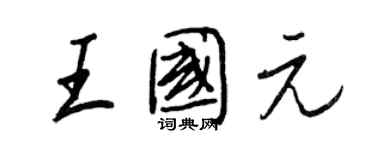 王正良王國元行書個性簽名怎么寫