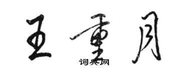 駱恆光王重月行書個性簽名怎么寫