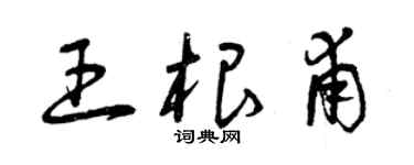 曾慶福王根甫草書個性簽名怎么寫