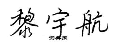 王正良黎宇航行書個性簽名怎么寫