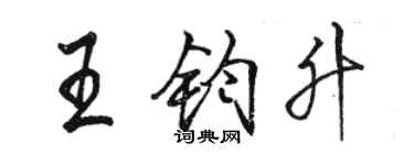 駱恆光王鈞升行書個性簽名怎么寫