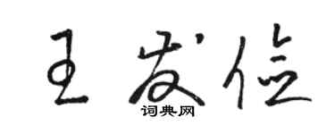 駱恆光王發儉草書個性簽名怎么寫