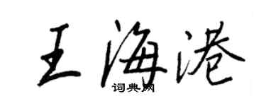 王正良王海港行書個性簽名怎么寫