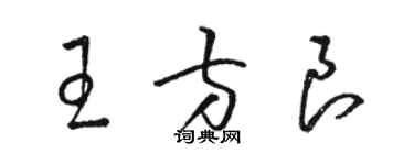駱恆光王方良草書個性簽名怎么寫