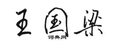 駱恆光王國梁行書個性簽名怎么寫