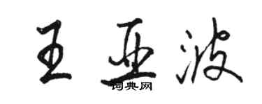 駱恆光王亞波行書個性簽名怎么寫