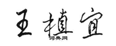 駱恆光王植宜行書個性簽名怎么寫