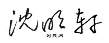 駱恆光沈明軒草書個性簽名怎么寫