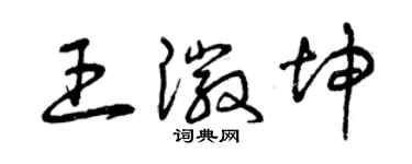 曾慶福王徽坤草書個性簽名怎么寫