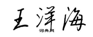 王正良王洋海行書個性簽名怎么寫