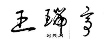 曾慶福王瑞亭草書個性簽名怎么寫