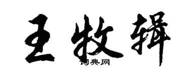 胡問遂王牧輯行書個性簽名怎么寫