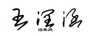 朱錫榮王潤涵草書個性簽名怎么寫